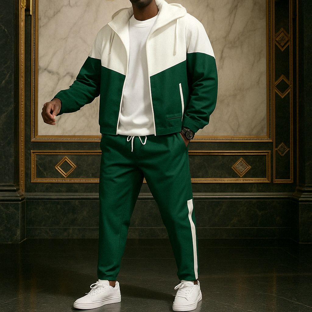 Vellaro Tvåfärgad Träningsdräkt – Modern Gatuplagg Bekvämlighet och Stil