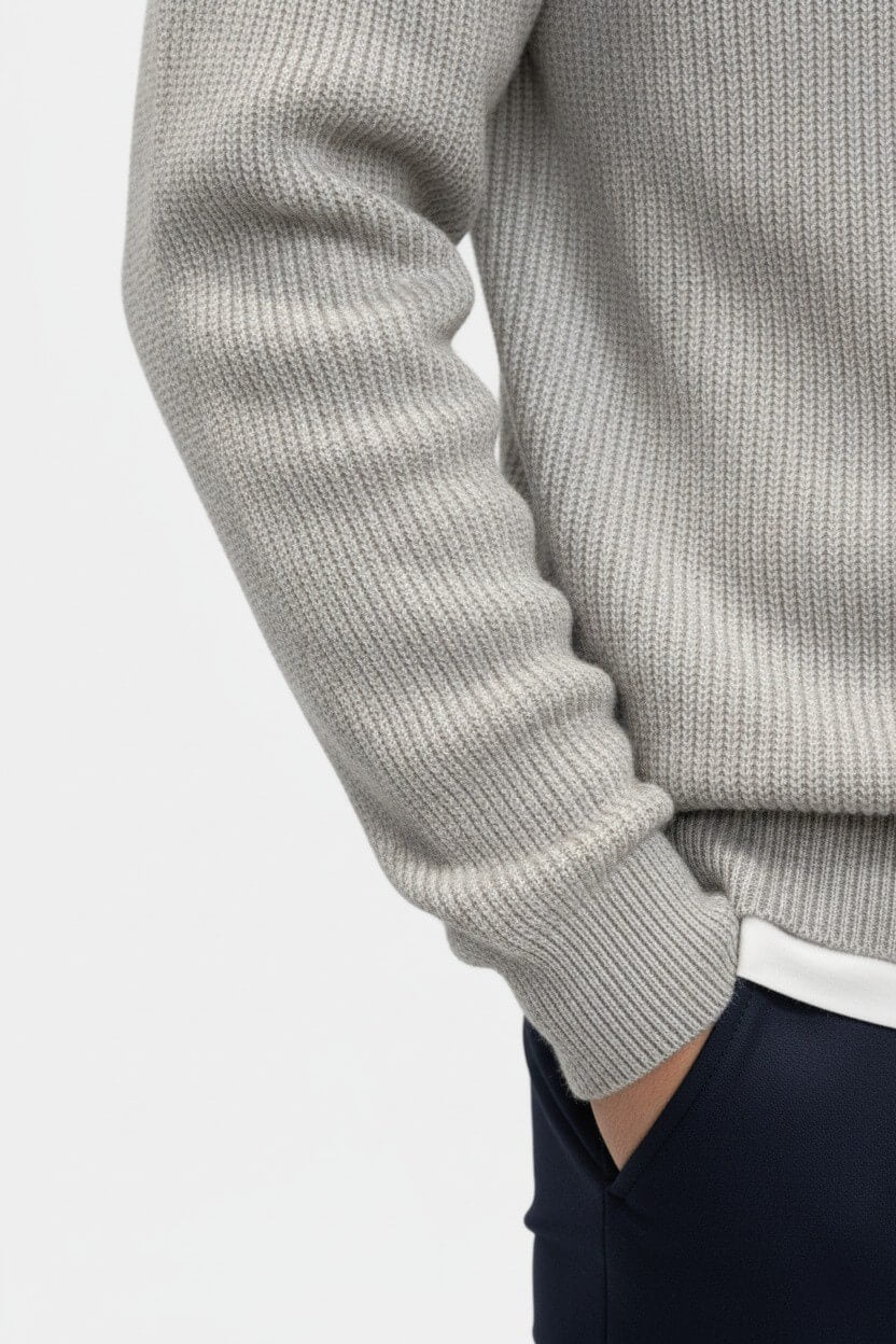 Solorfit | Men’s Knitted Jumper – Polo Collar High Stretch Autumn Winter