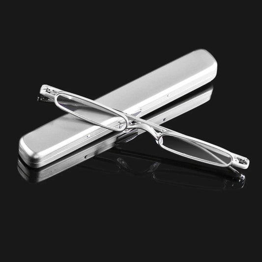 Elegant ultratunna läsglasögon med metallbåge bärbar mini