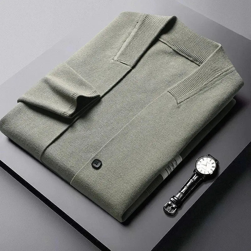 Donovan Herr Bekväm Stickad Kofta med Knapp