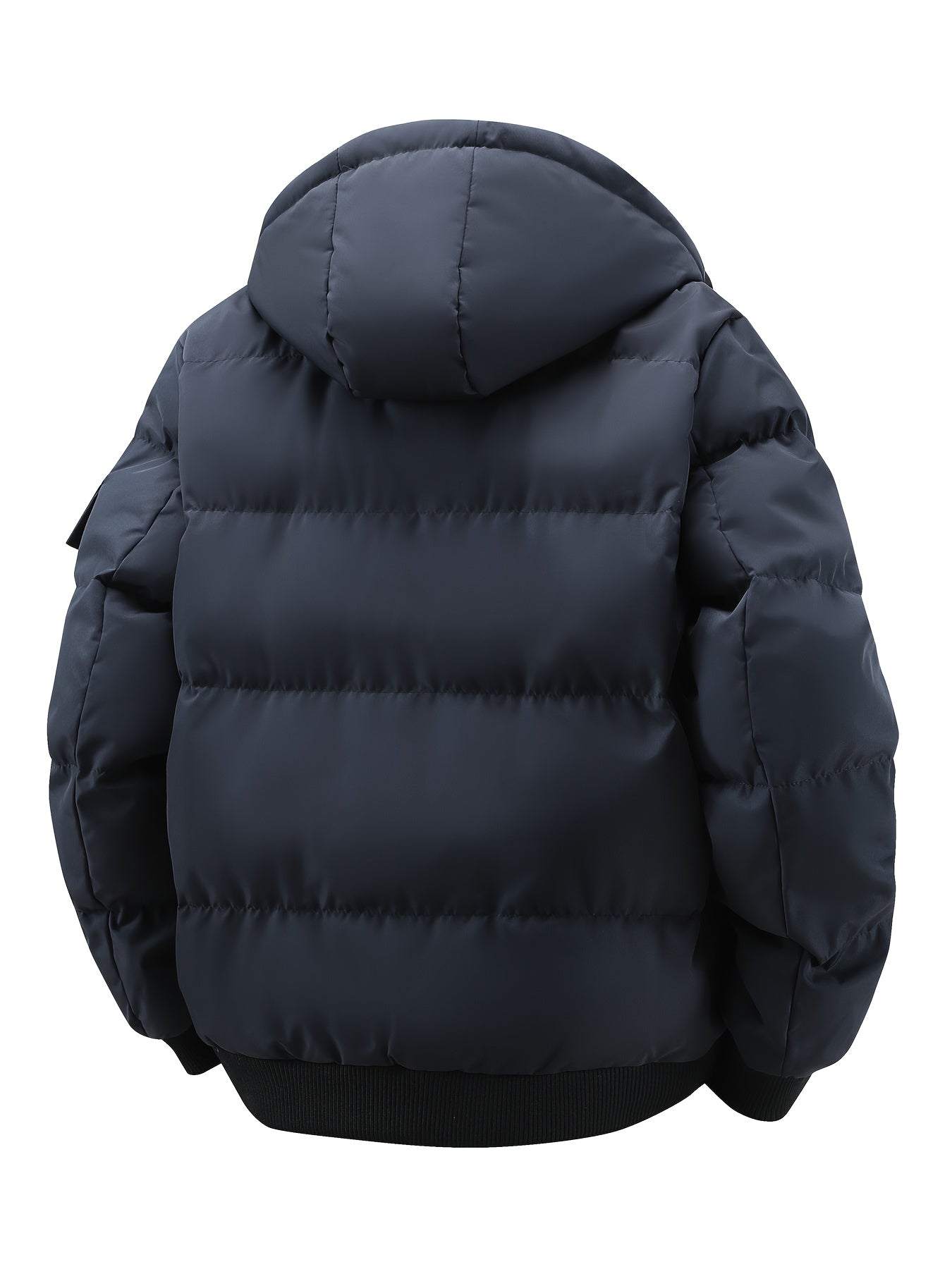 Herrjacka med huva för tuff vinter – slitstark ytterrock med hel dragkedja för kallt väder