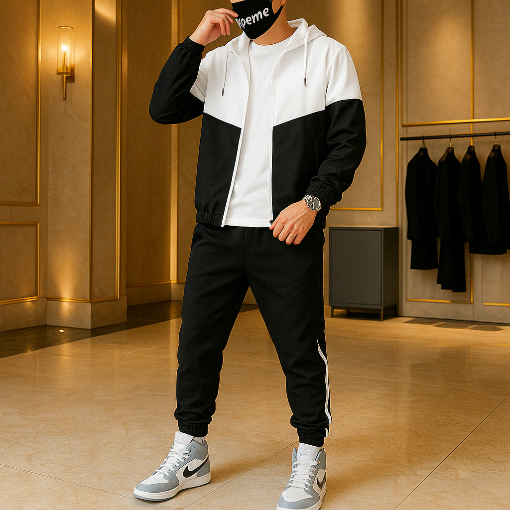 Vellaro Tvåfärgad Träningsdräkt – Modern Gatuplagg Bekvämlighet och Stil