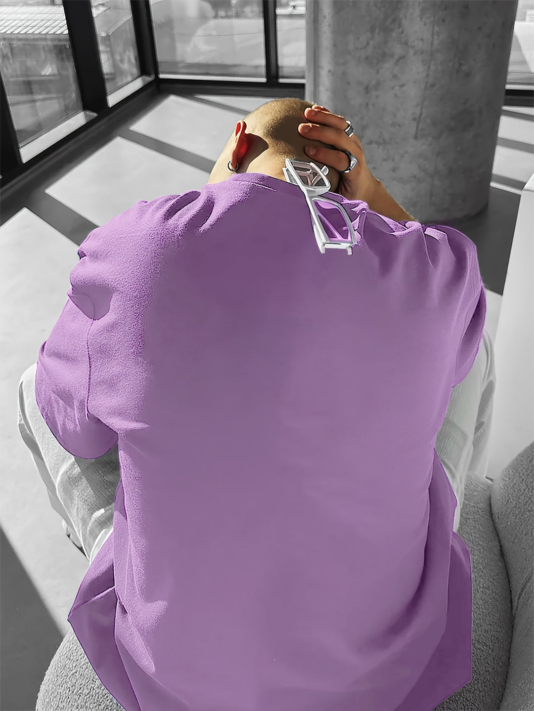 Men’s T-Shirt | Rose Print & Loose Fit | Crew Neck | Summer Style