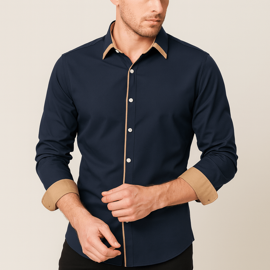 Mens Button Stretch Classy Blouse