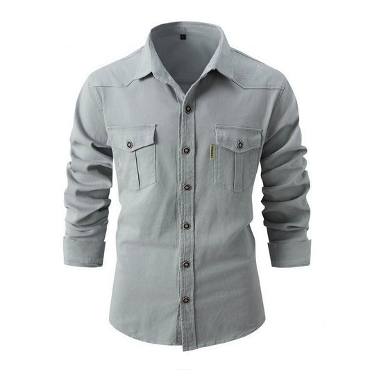 Premier Washed Cotton Shirt – Men’s Soft Casual Button-Up