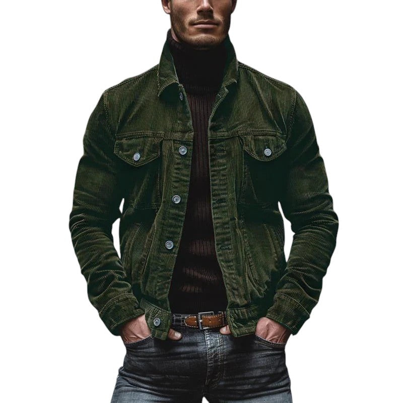 Mark - Herrjacka i retrostil med knappar och manchestertyg