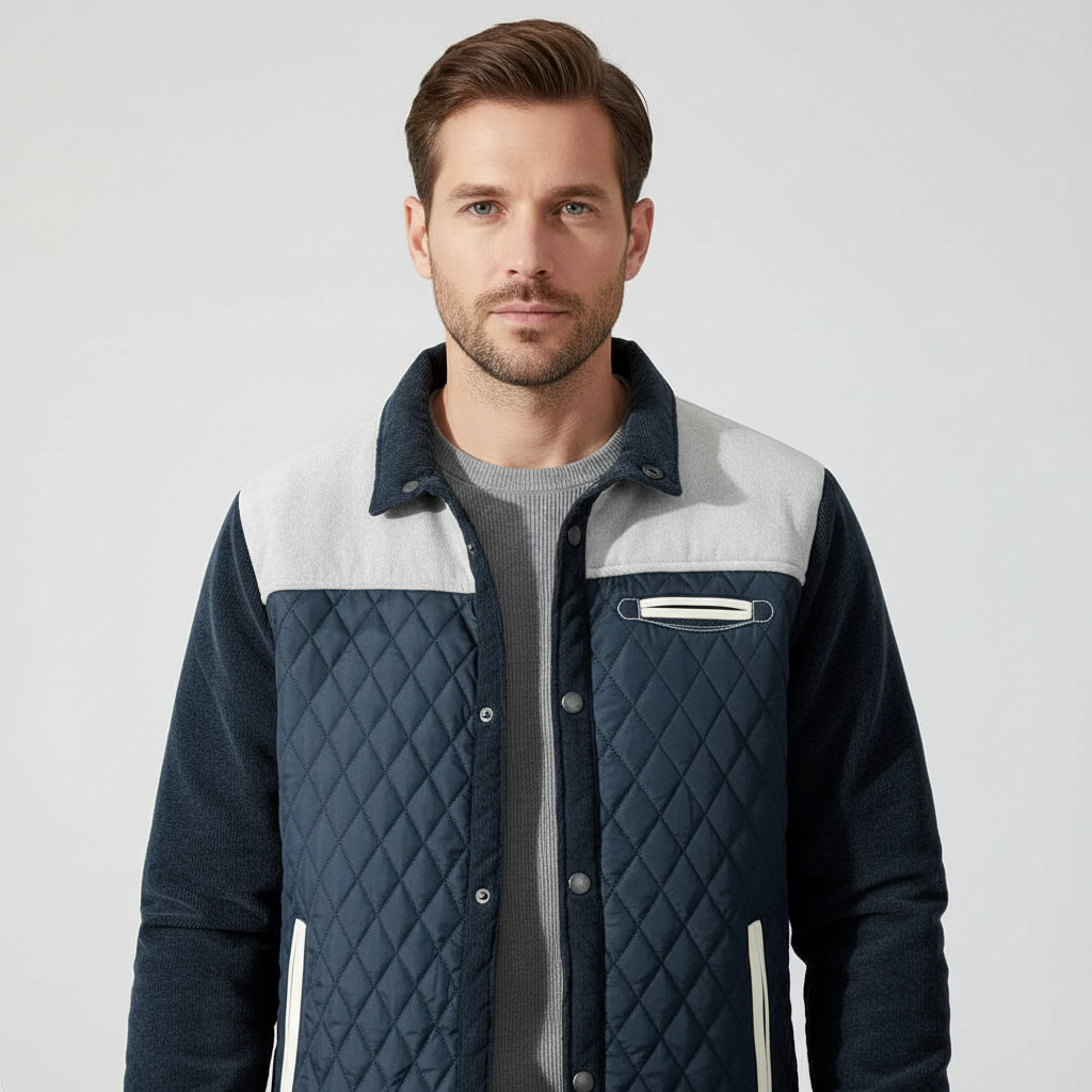 Flavio Herrarnas Klassiska Varmrock med Knappar – Elegant Vinterjacka