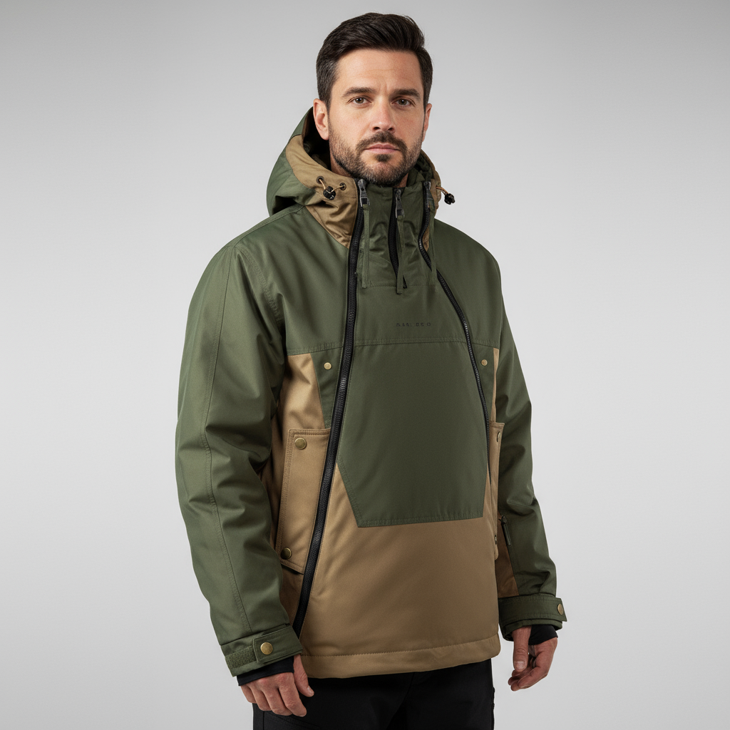 Men’s Winter Zip-Up Jacket with Removable Hood – Warm Padded Coat for Cold Weather
