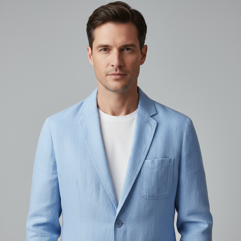 Enzo Conti Luxe Linnekavaj – Herrarnas Lättvikts Skräddarsydd Kavaj