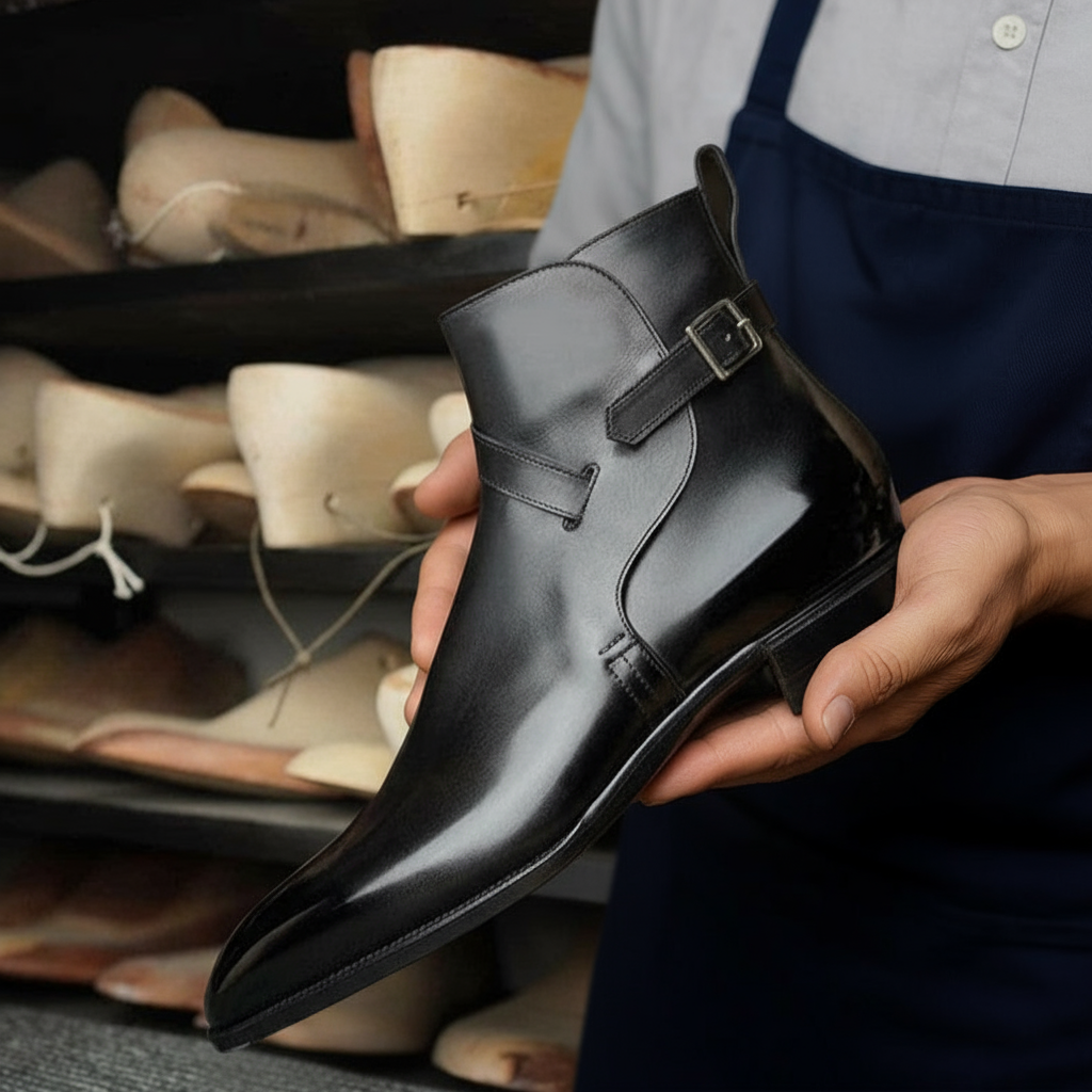 Black Leather Alvor Jodhpur Boots – Men’s Classic Slip-On Ankle Boots