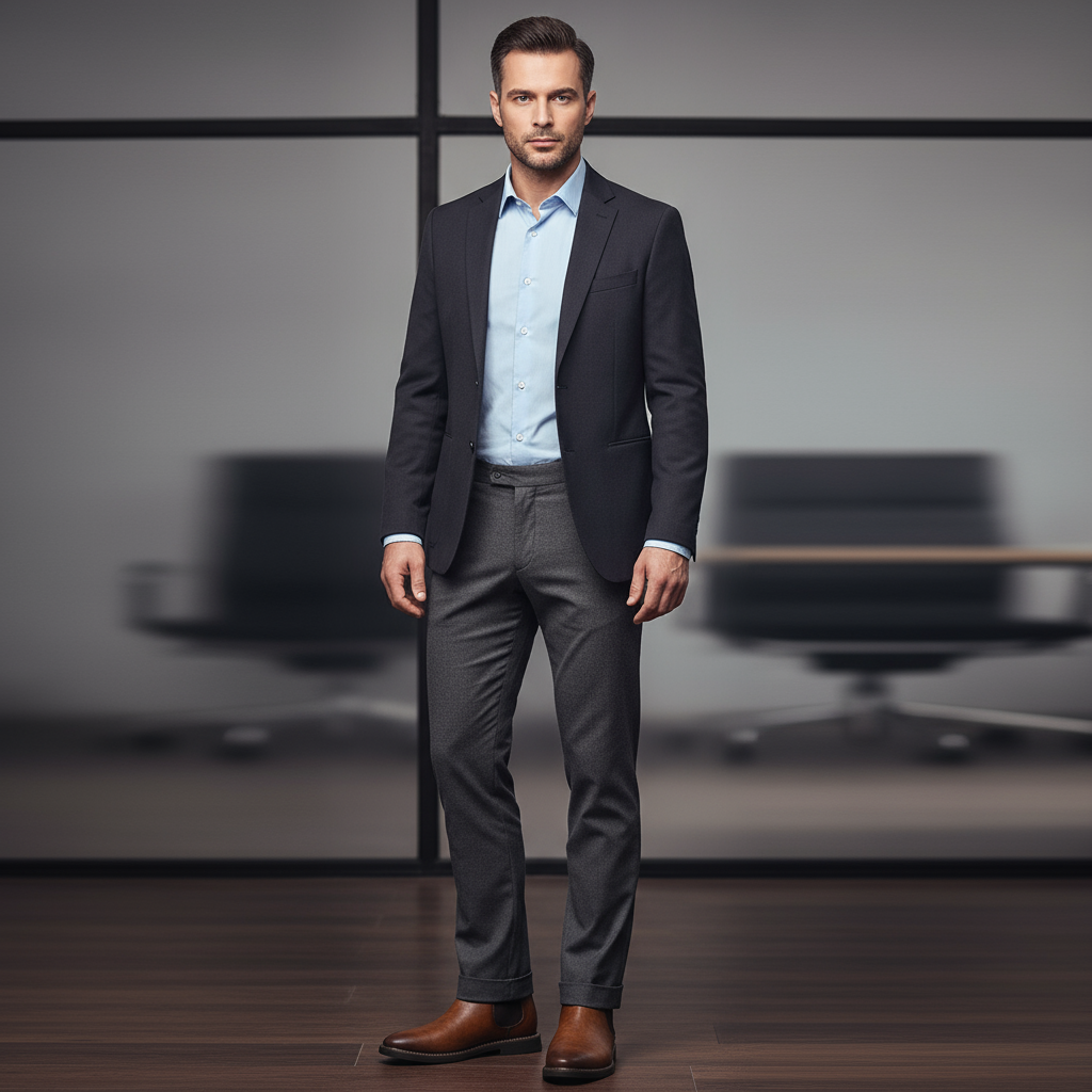 Tom Hollinger Men’s Chelsea Boots – Elegant Leather Slip-On Ankle Boots