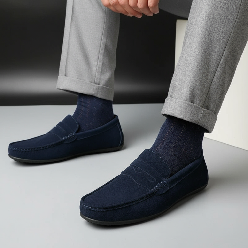 Men Suede Classic Loafers Elegant Soft