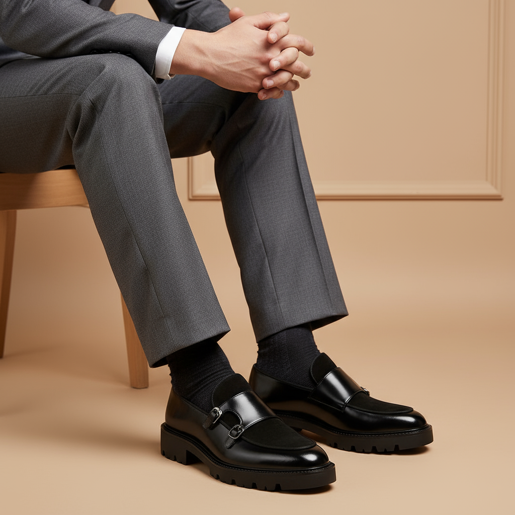 Giviny | Valemont Monk Strap Casual Leather Loafers
