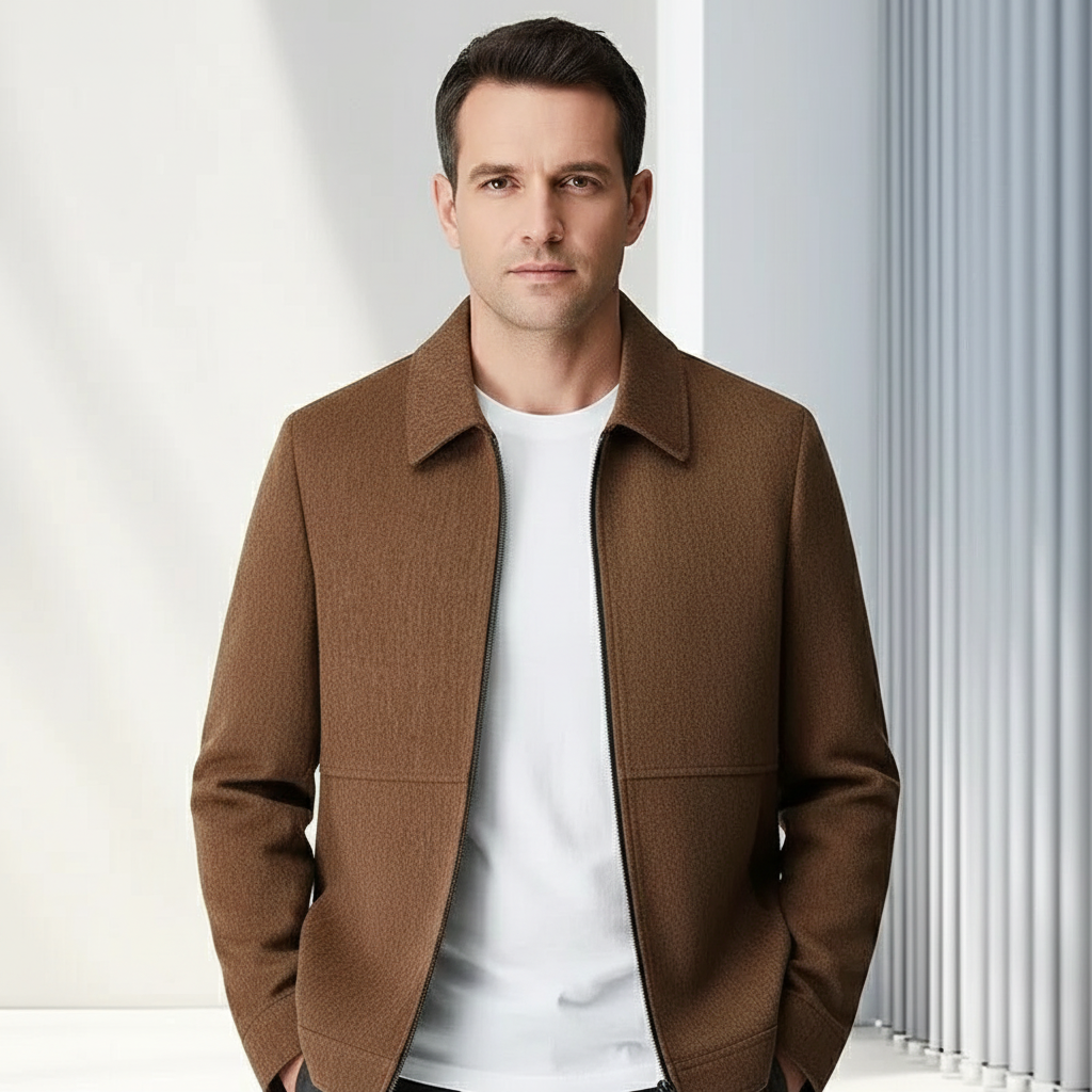 Men’s Belmonte Zipper Jacket – Casual Woven Lampweight Layer