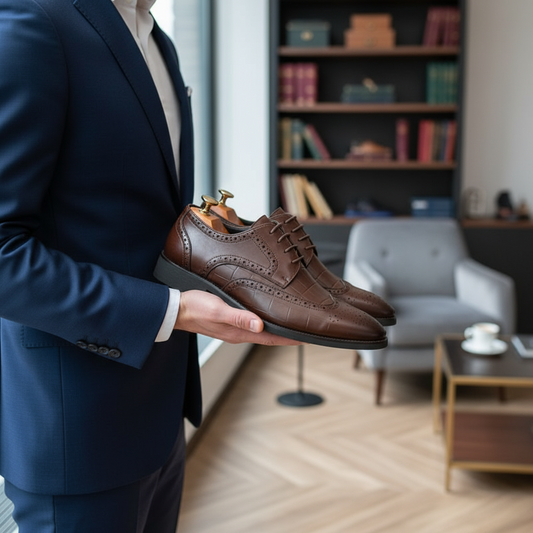 Calvino design Läder Herr Finskor Stilfulla