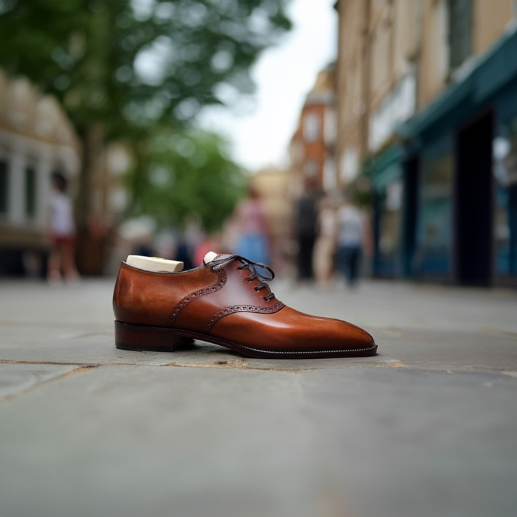 Herrskor i läder Elowen italienska brogues Oxford – Herrars klassiska formella finskor