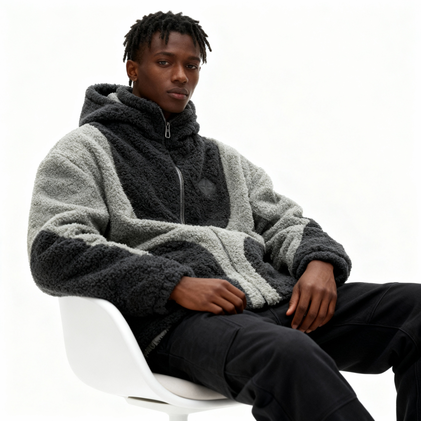 Moln Fårull Gammaldags Gatuplagg Huvtröja