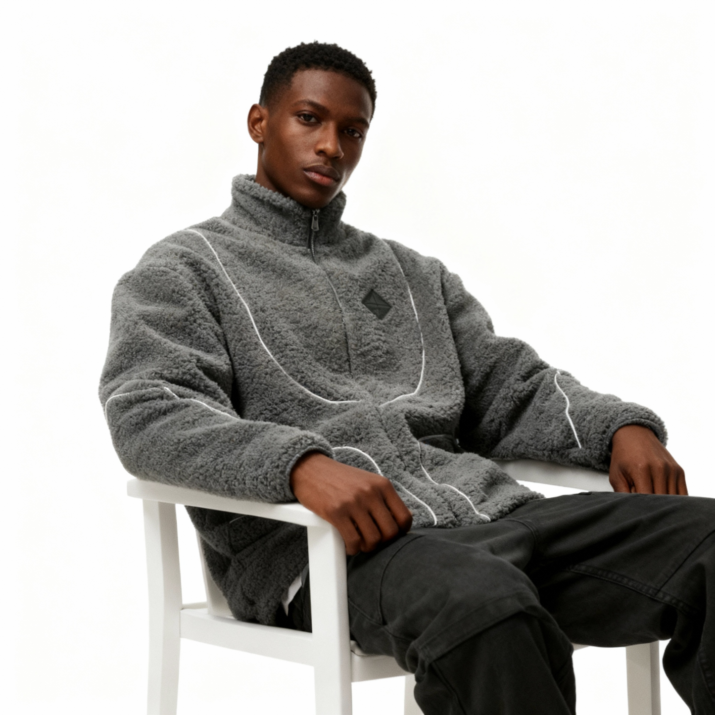 Moln Fårull Gammaldags Gatuplagg Huvtröja