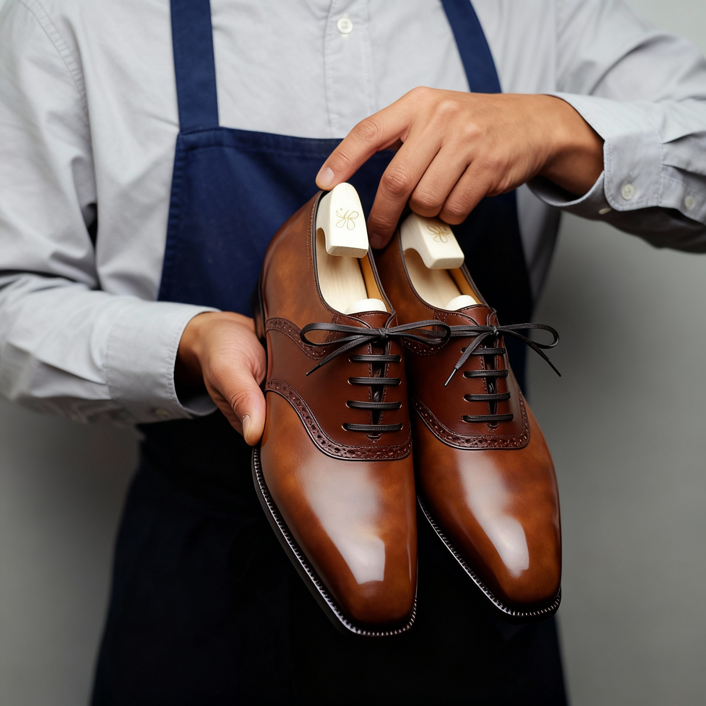 Herrskor i läder Elowen italienska brogues Oxford – Herrars klassiska formella finskor